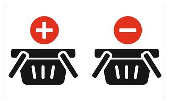 Add Basket Remove Basket in red color vector