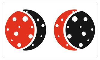 Solar Eclips Lunar Eclips in red color vector