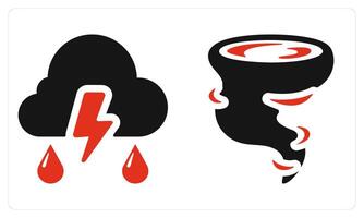 Thunderstorm and Hurricane in red color vector