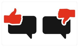 Positive Feedback Negative Feedback in red color vector
