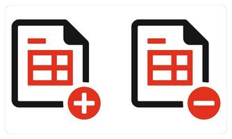 Add Sheet Remove Sheet in red color vector