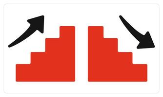 Increase and Decrease in red color vector
