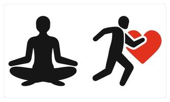 Yoga and Exercise in red color vector
