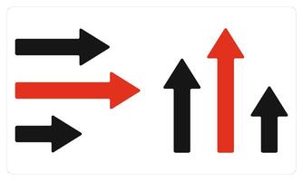 Horizontal and Vertical in red color vector