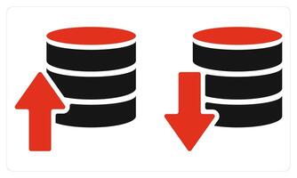 Upload Server Download Server in red color vector