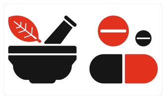 Ayurveda and Medicine in red color vector