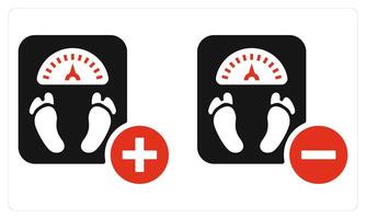 Weight Increase Weight Loss in red color vector