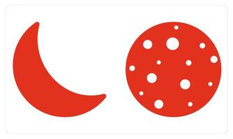 Haf Moon Full Moon in red color vector