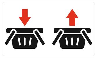 Download Basket Upload Basket in red color vector