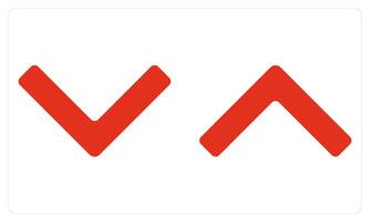 Up and Down in red color vector