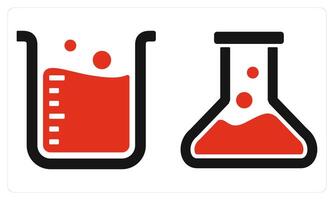 Beaker and Flask in red color vector