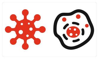 Virus and Bacteria in red color vector