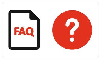 Faq and Query in red color vector