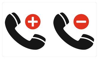 Add Call and Remove Call in red color vector