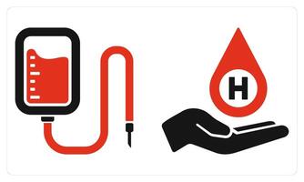 Blood Transfusion Blood Donation in red color vector
