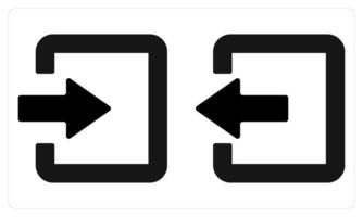 Login and Logout in black color vector