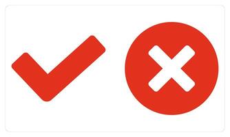 Right and Wrong in red color vector