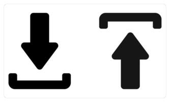 Download and Upload in black color vector