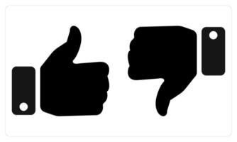 Like and Dislike in black color vector