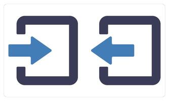 Login and Logout in blue color vector