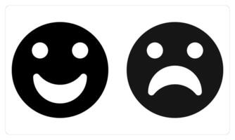 Happy and Sad in black color vector