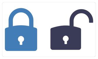 Lock and Unlock in blue color vector
