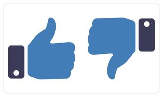 Like and Dislike in blue color vector