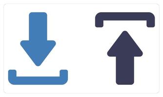 Download and Upload in blue color vector
