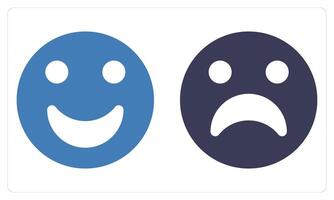 Happy and Sad in blue color vector
