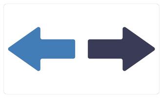 Left and Right in blue color vector