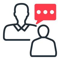 business talk icon in red color vector