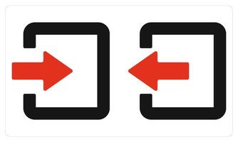 Login and Logout in red color vector