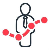 performance level icon in red color vector