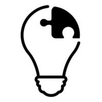creative solution icon in black color vector