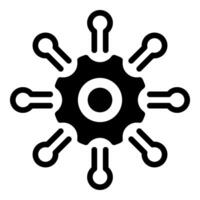 support network icon in black color vector
