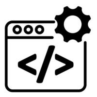 web development icon in black color vector