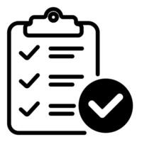 checklist icon in black color vector