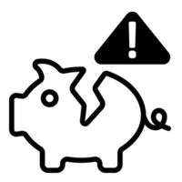 bankruptcy icon in black color vector