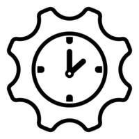 time setting icon in black color vector