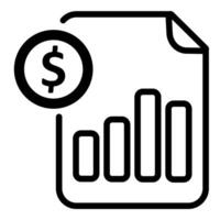 cost statement icon in black color vector