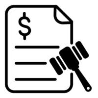 tax law icon in black color vector