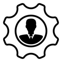 employee management icon in black color vector