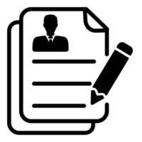 job application icon in black color vector