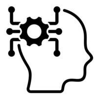 intellectual thinking icon in black color vector