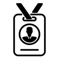 employee identity card icon in black color vector