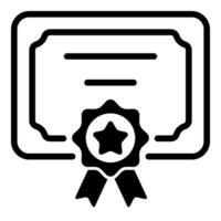 certificate icon in black color vector
