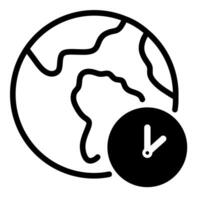 time zone icon in black color vector