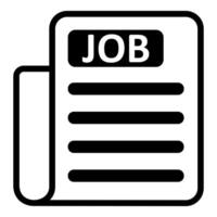 job newspaper icon in black color vector