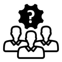 problem solving team icon in black color vector
