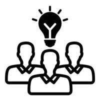 teamwork solution icon in black color vector